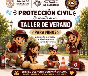 Protección civil y bomberos invita a niñas y niños del municipio a su taller de verano