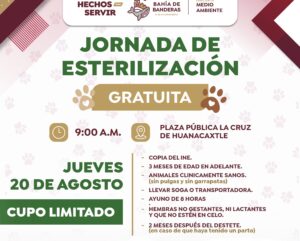 Jornada de Esterilización llegará a La Cruz de Huanacaxtle