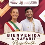Israel Santillán da la bienvenida a la presidenta Claudia Sheinbaum en Nayarit
