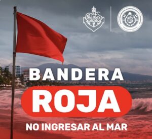Bandera roja en todas las playas de Puerto Vallarta
